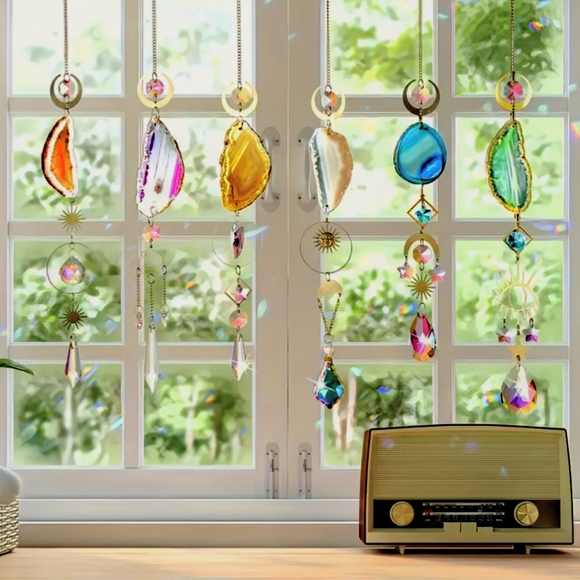 3 Rear View Mirror Ornament Indoor Outdoor Light Prism Rainbow Suncatcher - Picture 4 of 10